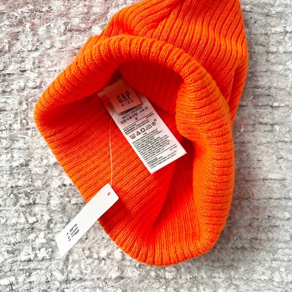 New with tags GAP KIDS LOGO HAT BRIGHT ORANGE OS - Picture 2 of 2